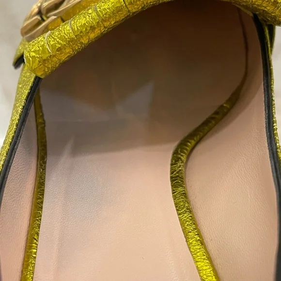 Gucci Loafer Gold Leather with Fringe size 8.5/ 38 1/2 - Picture 14 of 16